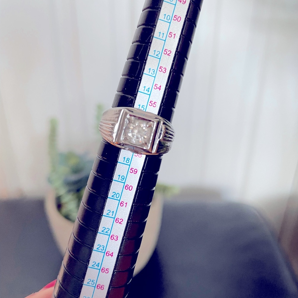 🎯Stamped fashion clear white square cz stone stainless steel unisex minimalist